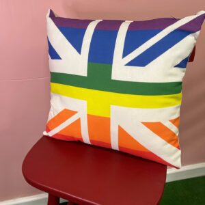 Rainbow Union Jack Cushion